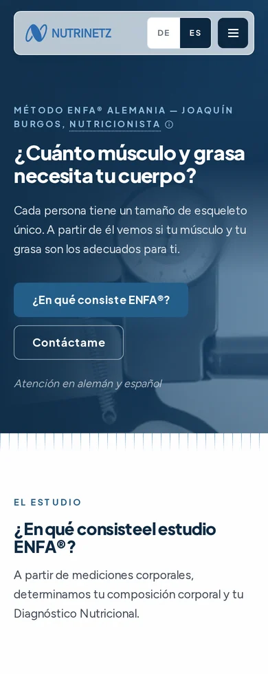 La web de Joaquín Burgos en el celular